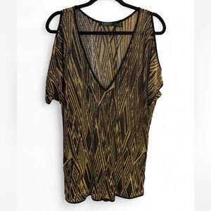 Ralph Lauren Gold and Black Top
